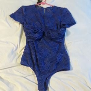 Bebe blue lace bodysuit size small
